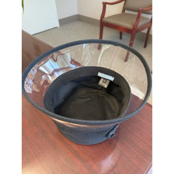 Prada Plexiglass Bucket Hat Black White Logo Clear PVC Brim S